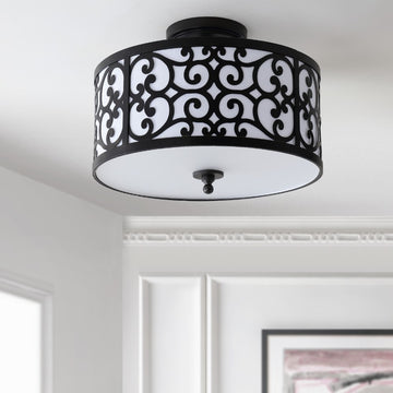 Katherine 15" Metal LED Semi Flush Mount - JONATHAN Y